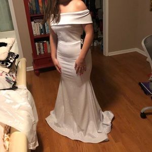 Sparkly light blue prom dress